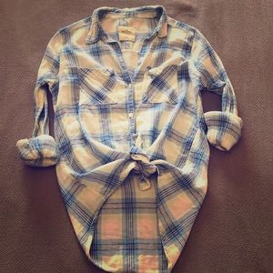 Hollister plaid button down shirt